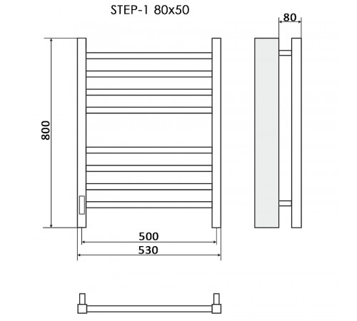 Электрический полотенцесушитель Ника Step-1 80/50 Белый матовый