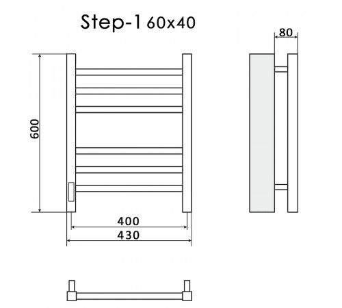 Электрический полотенцесушитель Ника Step-1 60/40 Хром