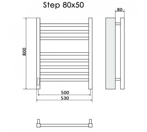 Электрический полотенцесушитель Ника Step-2 80/50 Хром