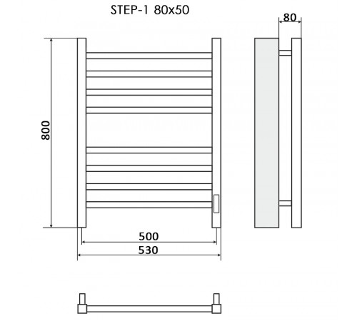 Электрический полотенцесушитель Ника Step-1 80/50 Хром