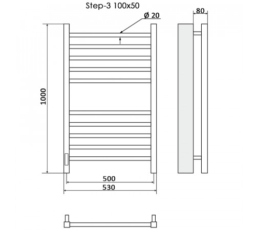 Электрический полотенцесушитель Ника Step-3 100/50 Хром