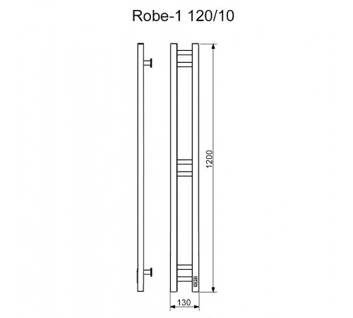 Электрический полотенцесушитель Ника Step Robe-1 120/10 Черный матовый