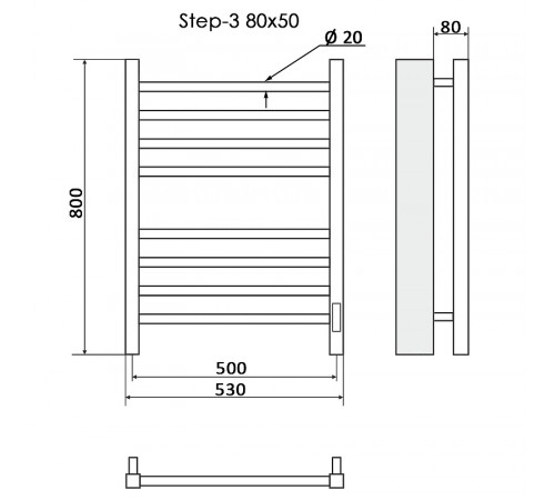 Электрический полотенцесушитель Ника Step-3 80/50 Хром