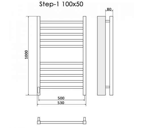 Электрический полотенцесушитель Ника Step-1 100/50 Хром