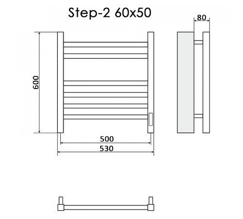 Электрический полотенцесушитель Ника Step-2 60/50 Белый матовый