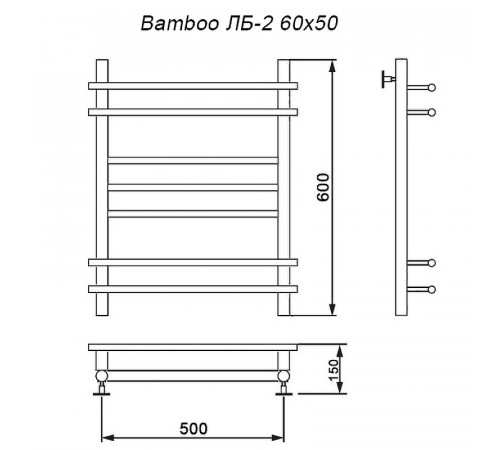 Водяной полотенцесушитель Ника Bamboo ЛБ 2 60/50 Хром