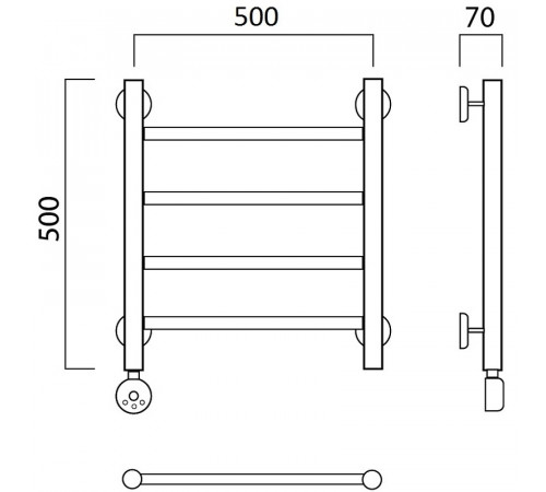 Электрический полотенцесушитель Aquanerzh Прямая 000-10A5050_L Хром