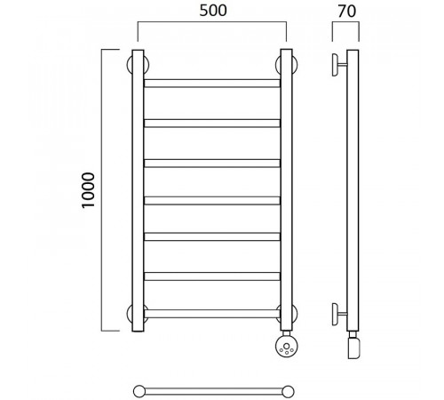Электрический полотенцесушитель Aquanerzh Прямая 000-10A10050_R Хром