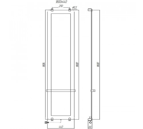 Электрический полотенцесушитель Allen Brau Infinity 44x180 8.21006.GL зеркальный