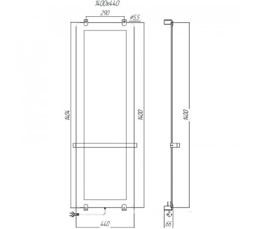 Электрический полотенцесушитель Allen Brau Infinity 44x140 8.21004.GL зеркальный