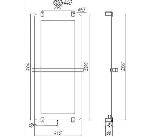 Электрический полотенцесушитель Allen Brau Infinity 44x100 8.21002.GL зеркальный