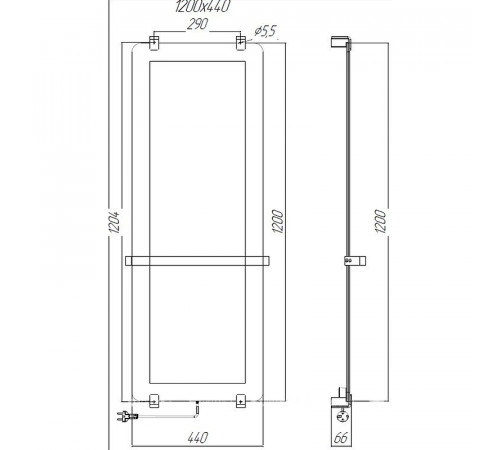 Электрический полотенцесушитель Allen Brau Infinity 44x120 8.21003.GL зеркальный