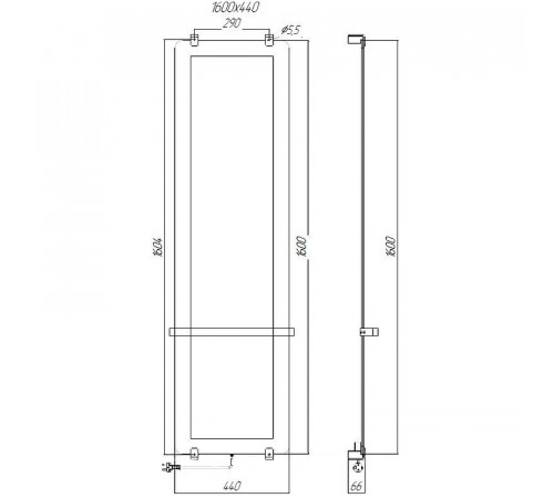 Электрический полотенцесушитель Allen Brau Infinity 44x160 8.21005.GL зеркальный