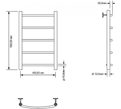 Водяной полотенцесушитель Aquanet Romeo 60x40 266723 Хром