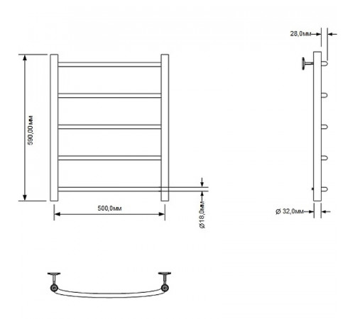 Водяной полотенцесушитель Aquanet Romeo 60x50 266724 Хром