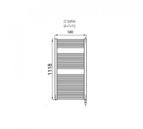 Электрический полотенцесушитель Irsap Ares 580x1118 EIM058IK1IR01NNN Черный матовый