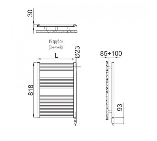 Электрический полотенцесушитель Irsap Ares 580x818 EIS058I01IR01NNN03 Белый