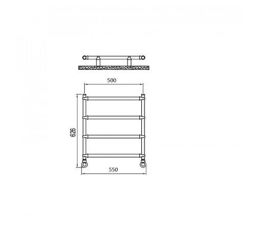 Водяной полотенцесушитель Irsap Bella 550x626 BES053B50IR01NNN01 Хром