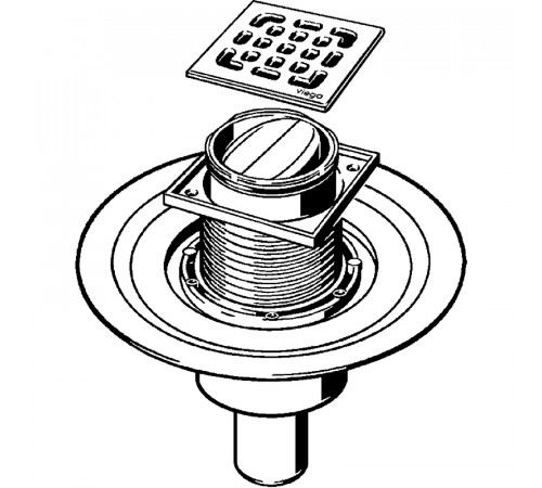 Душевой трап Viega Trap 4936.3 583224 с решеткой Нержавеющая сталь