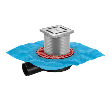 Душевой трап Berges Zentrum Norma 150x150 090363 с решеткой Хром матовый
