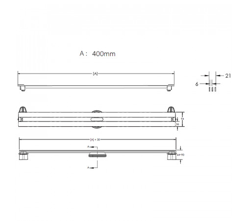 Душевой лоток Berges Super Slim 400 091077 с решеткой Хром глянец