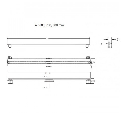 Душевой лоток Berges Super Slim 800 095154 с Черной матовой решеткой