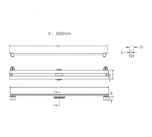 Душевой лоток Berges Super Slim 600 091152 с решеткой Хром глянец