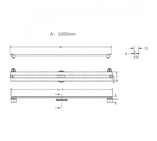 Душевой лоток Berges Super Slim 1000 090155 с решеткой Хром матовый