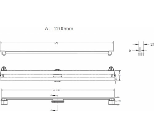 Душевой лоток Berges Super Slim 1200 090084 с решеткой Хром матовый