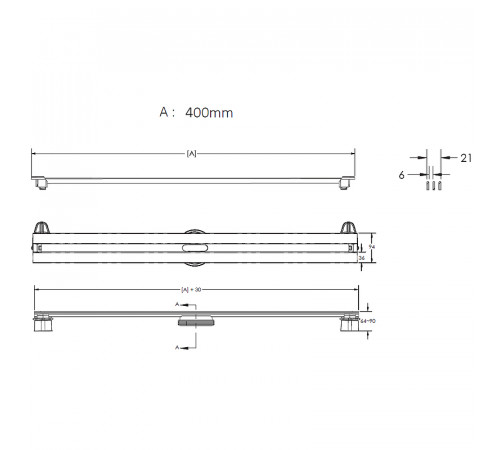 Душевой лоток Berges Super Slim 400 090077 с решеткой Хром матовый