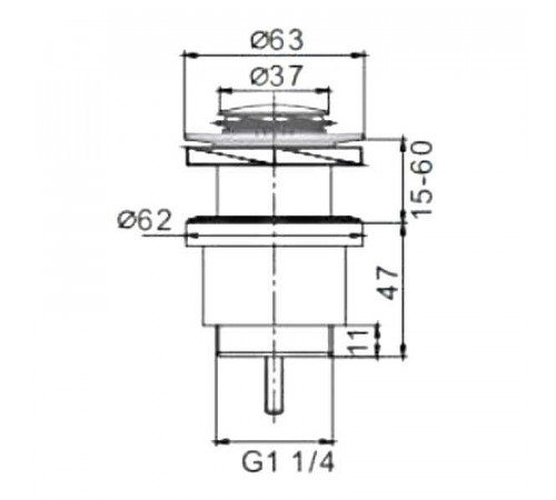 Донный клапан Frap F61 click-clack Хром