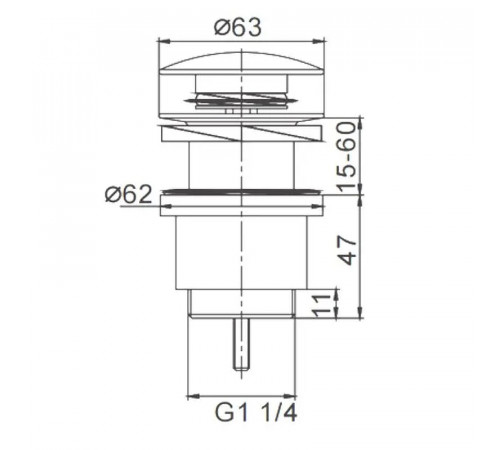 Донный клапан Frap F62-9 click-clack Оружейная сталь