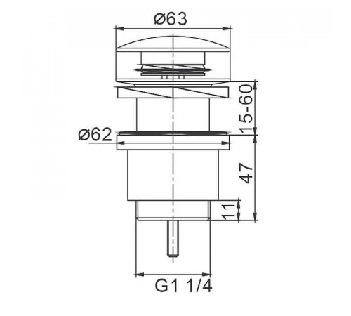 Донный клапан Frap F62-8 click-clack Хром Белый