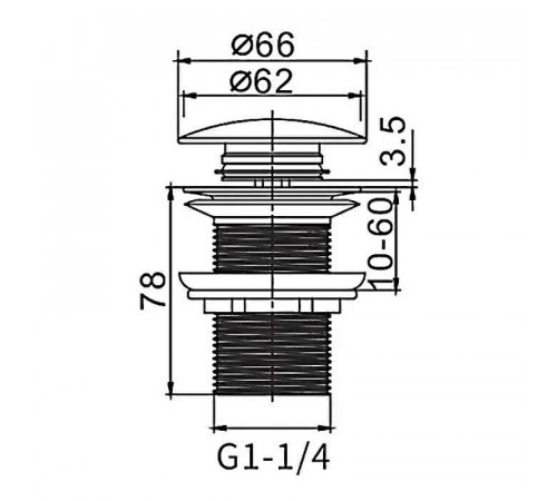 Донный клапан Frap F65-3 click-clack Хром