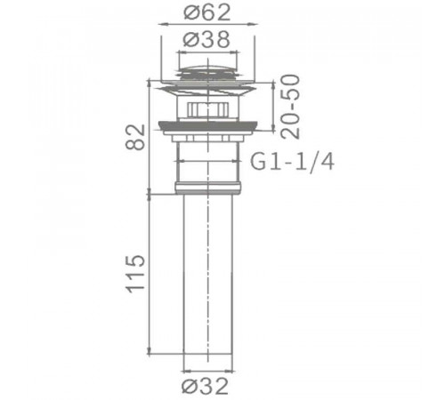 Донный клапан Frap F66-2 click-clack Хром