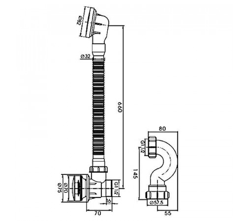 Слив-перелив Frap F68-2 click-clack Хром