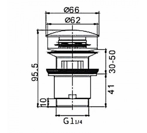 Донный клапан Frap F60-4 click-clack Бронза