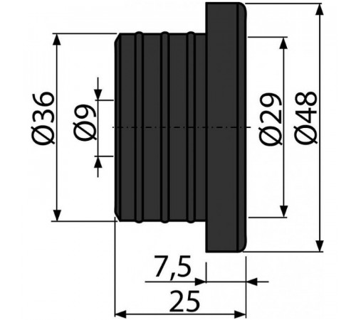 Манжета Alcaplast S0688-ND 36/10 мм