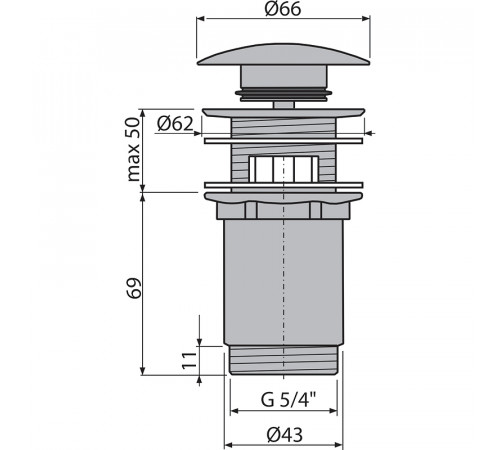 Донный клапан Alcaplast A392-G-B click-clack Золото матовое