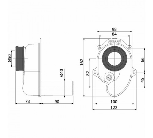 Сифон для писсуара Alcaplast AG210901240 (A45B) Белый