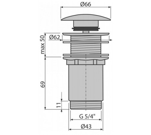 Донный клапан Alcaplast A395 Хром