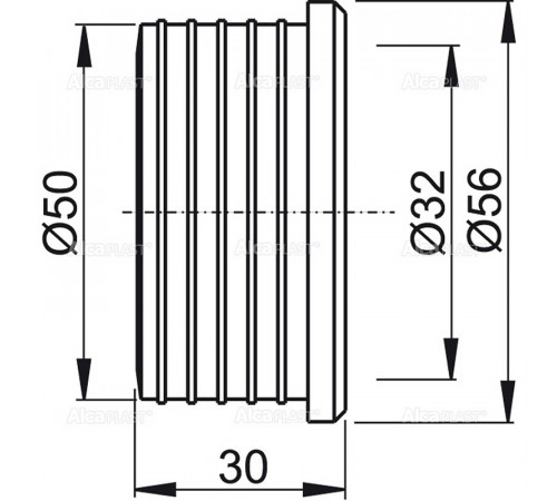 Манжета Alcaplast Z0004-ND гофрированная 50/32 мм