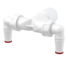 Колено для сифона Alcaplast P155Z с двумя штуцерами Белое