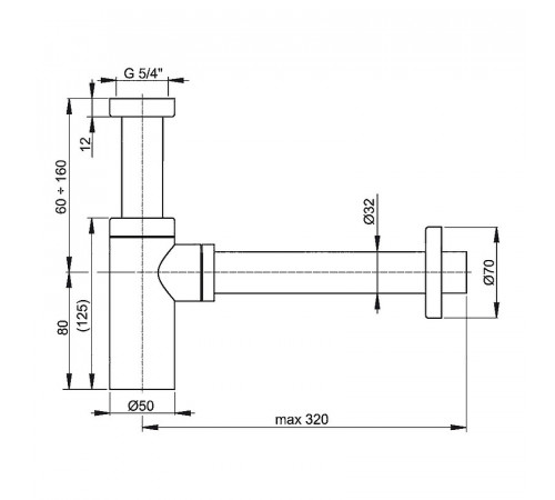 Сифон для раковины Alcaplast A400 Хром