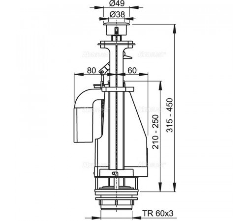 Сливная арматура Alcaplast A08A Белая