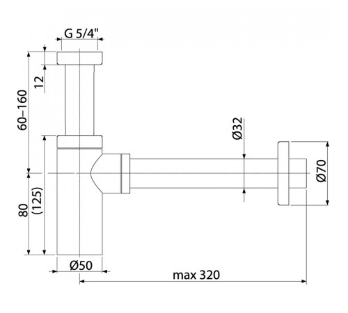 Сифон для раковины Alcaplast Design A400ANTIC Бронза