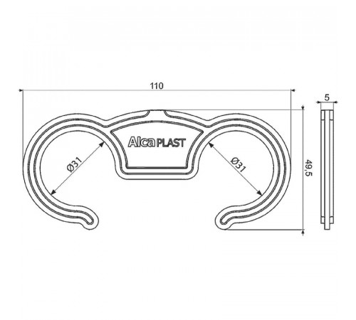 Кронштейн для гофрированной трубы Alcaplast A7993 31 мм