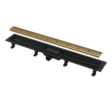 Душевой лоток Alcaplast Simple 85 APZ10BLACK-850BRASS с решеткой Золото