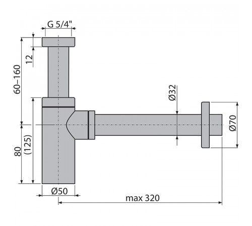 Сифон для раковины Alcaplast Design A400B Белый глянец