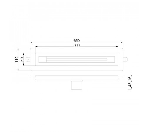 Душевой лоток Boheme B&T Infinity 60 981-60-B с Черной решеткой